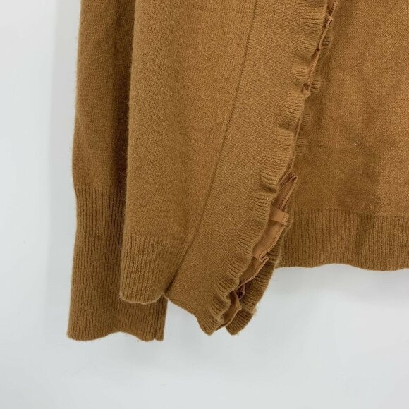 Sarah Spencer Lambswool Angora Open Cardigan Womens Size Medium Ruffle Sweater - Picture 6 of 11